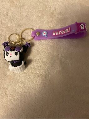 Kuromi Purple Silicone Keychain Charm for Kids